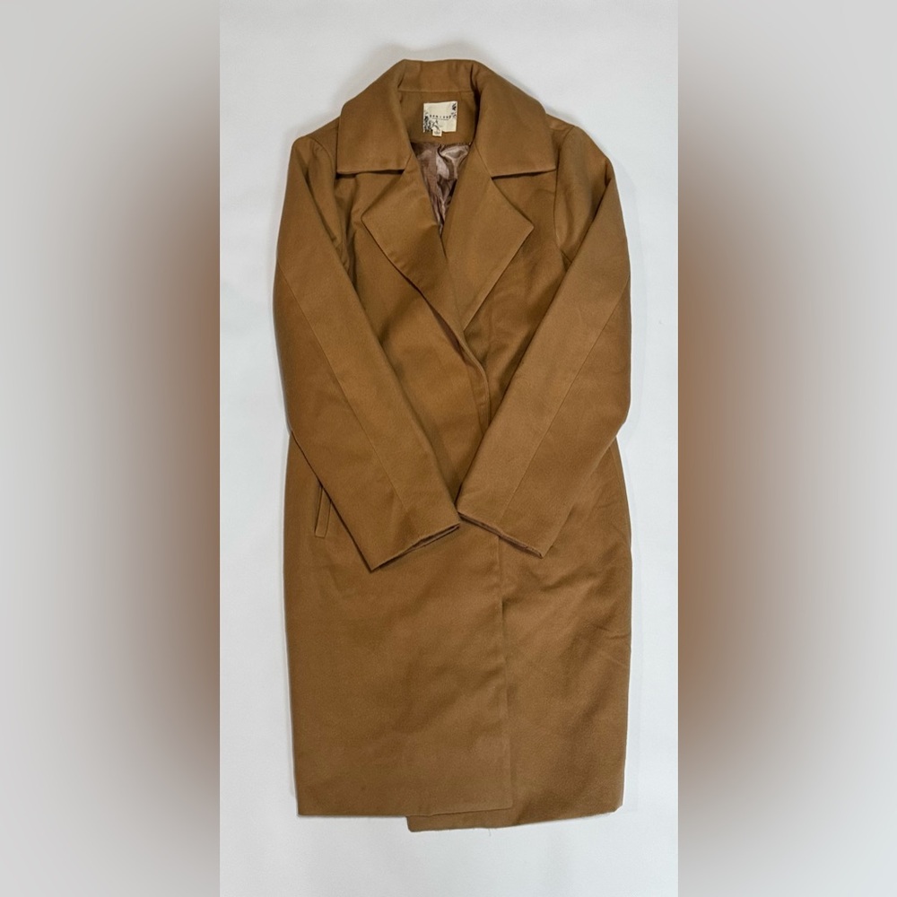 Tea & Cup Longline Caramel Coat – Size Large
